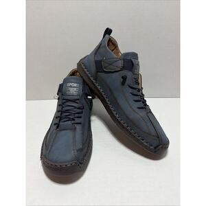 Handmade Leather Shoes Mens Casual Flat Driving Shoes Slip on Size 9